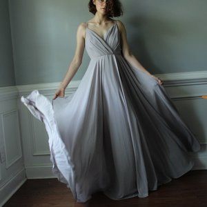 Nwt Lulus gray chiffon dress
